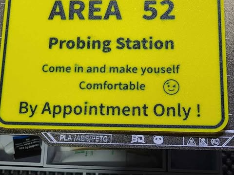 Area 52 - Probing area sign