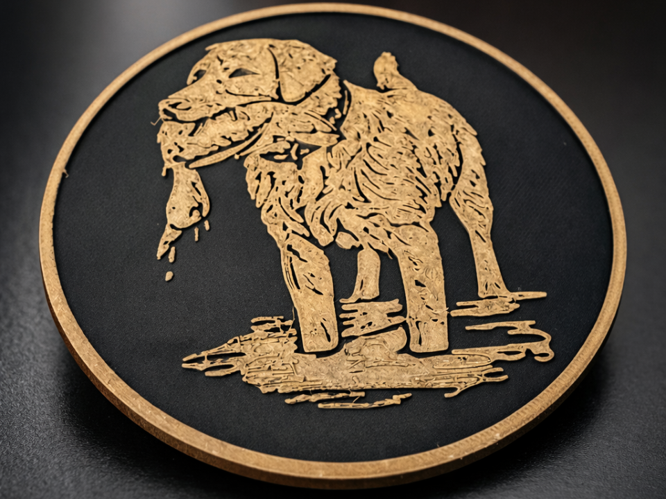 Labrador Holding First Duck Coaster
