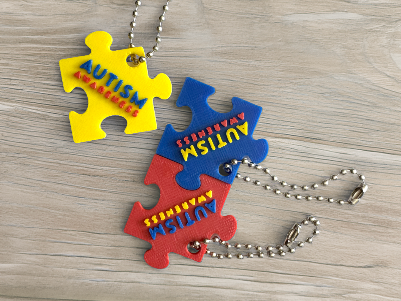 Autism Awareness Puzzle Keychain