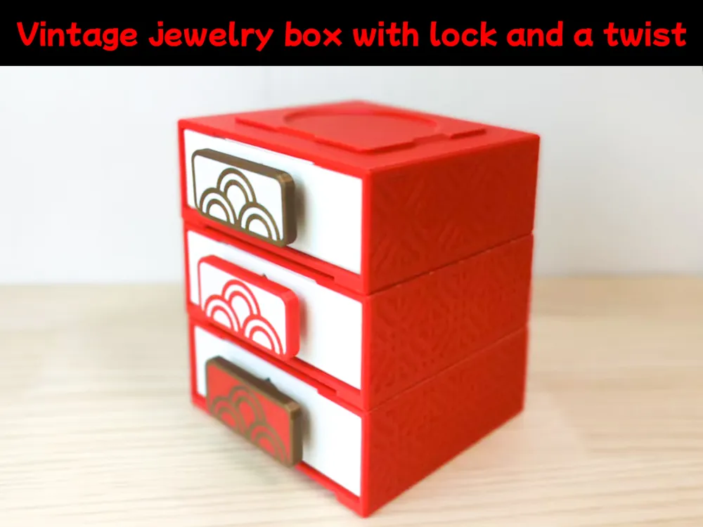 Vintage jewelry box with lock and a twist