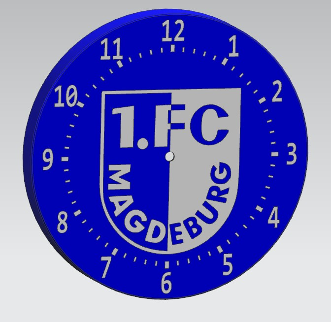 1. FC Magdeburg wall clock Wanduhr