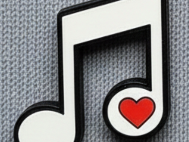 Musical Note with Heart Keychain