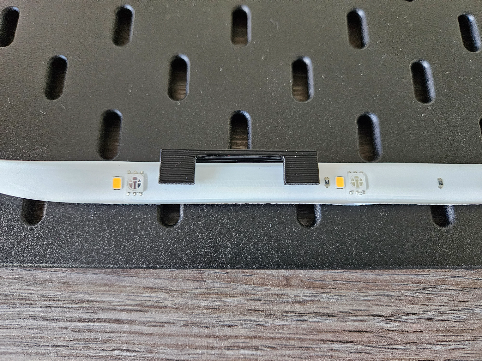 Ikea Skadis LED strip mounting brackets