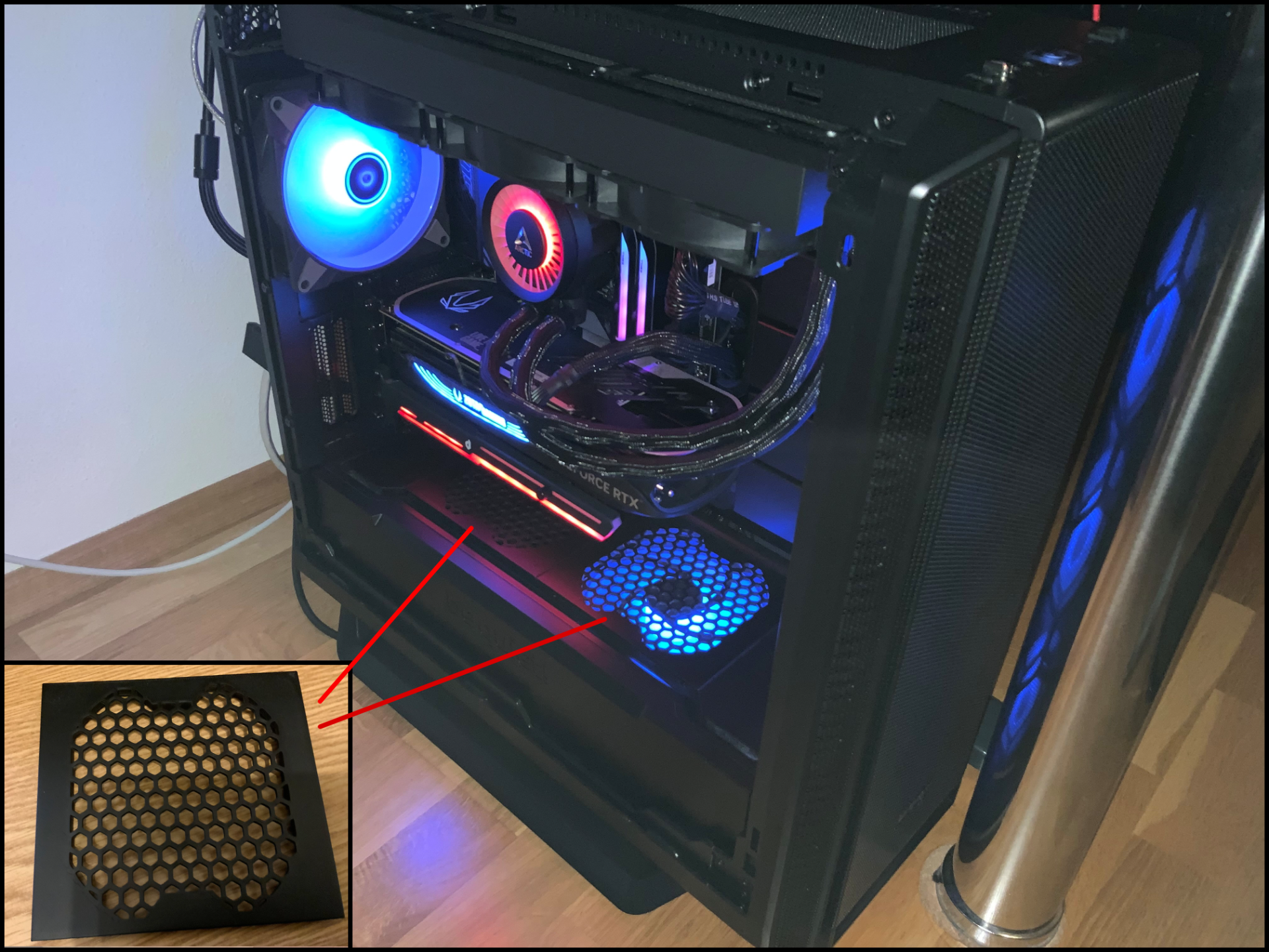 PC Gehäuse BeQuiet 802 Lüfter Abdeckung Boden