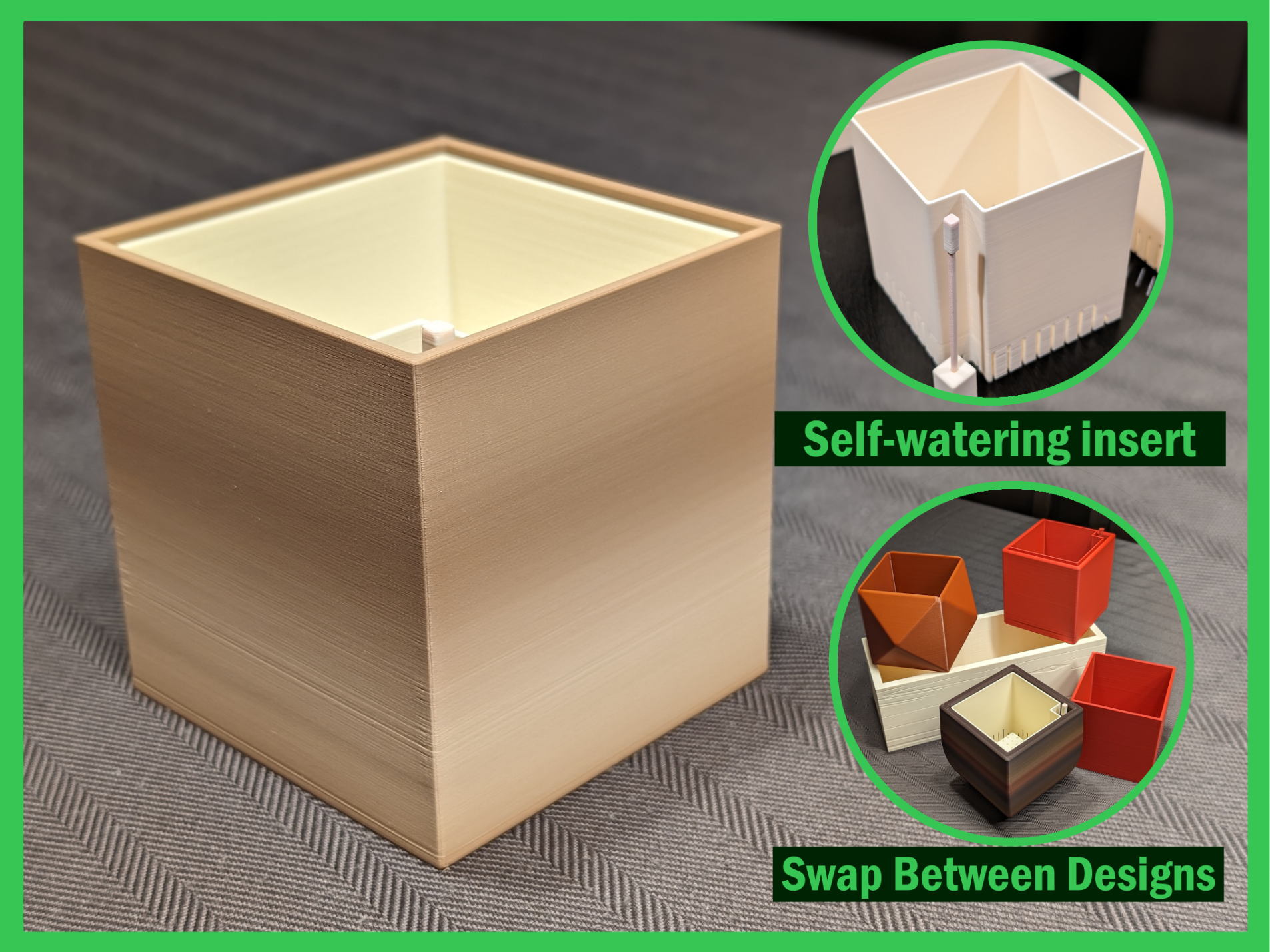 Planter Simple Self-Watering 3" / 75mm