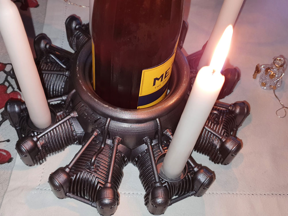 Christmas Advent wreath Radial Engine style