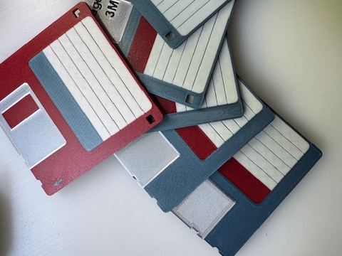 Retro Floppy Disk Coasters – Multicolor Nostalgia