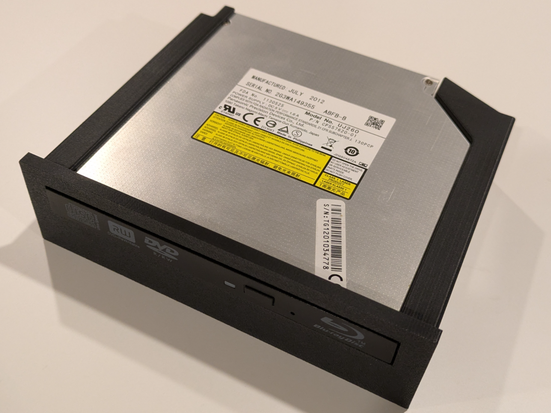 Slim Optical Drive (12.7mm) to 5.25" drive adapter
