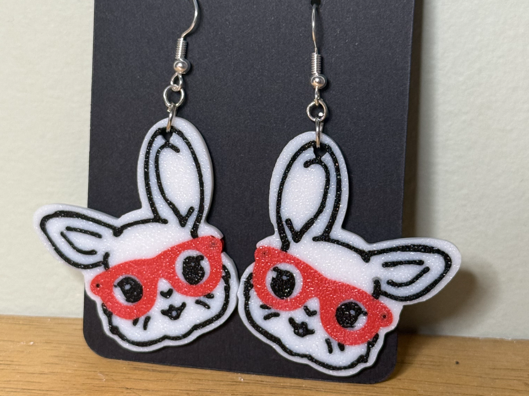 Diva Bunny Earrings * easily change  the colors! *