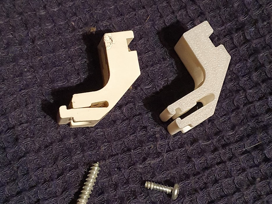 Curtain track bracket. Harrison drape style.
