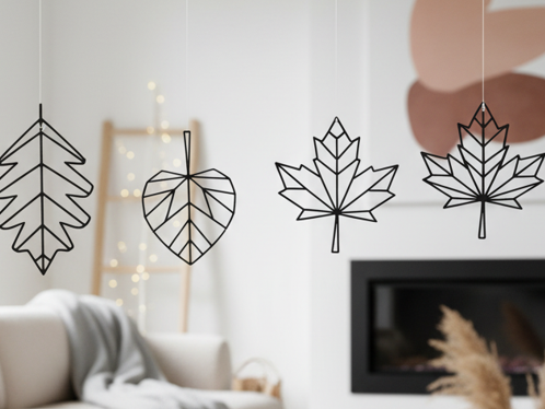 Modern Autumn Leaf Ornaments – Fall Decor
