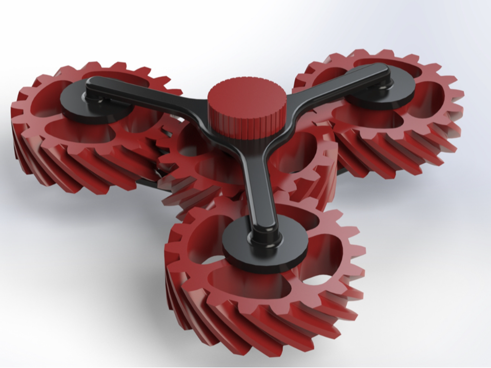 Helical Gear Fidget Spinner: 3D Print Files
