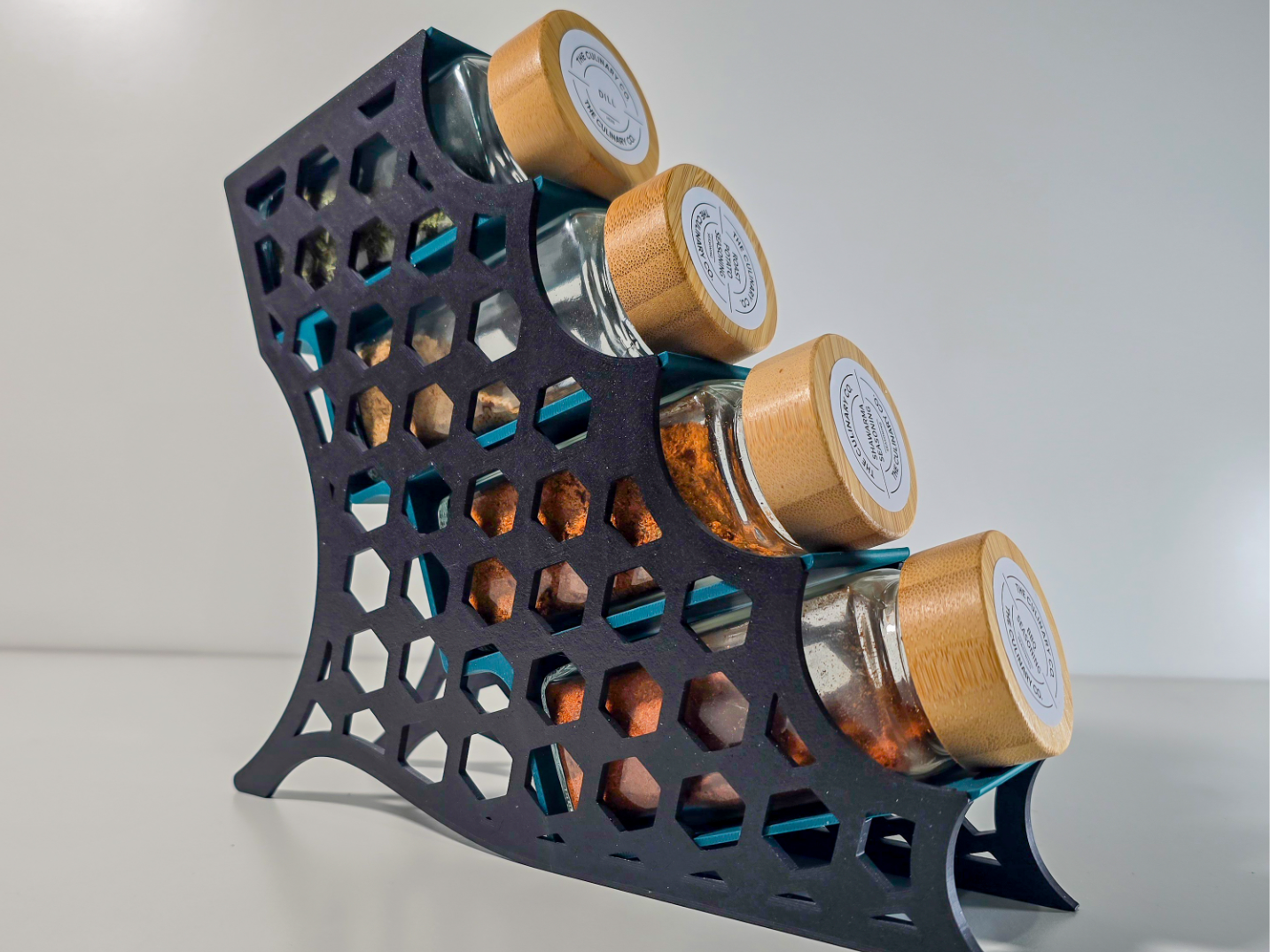 4 Tier Spice Herb Jar Rack Holder