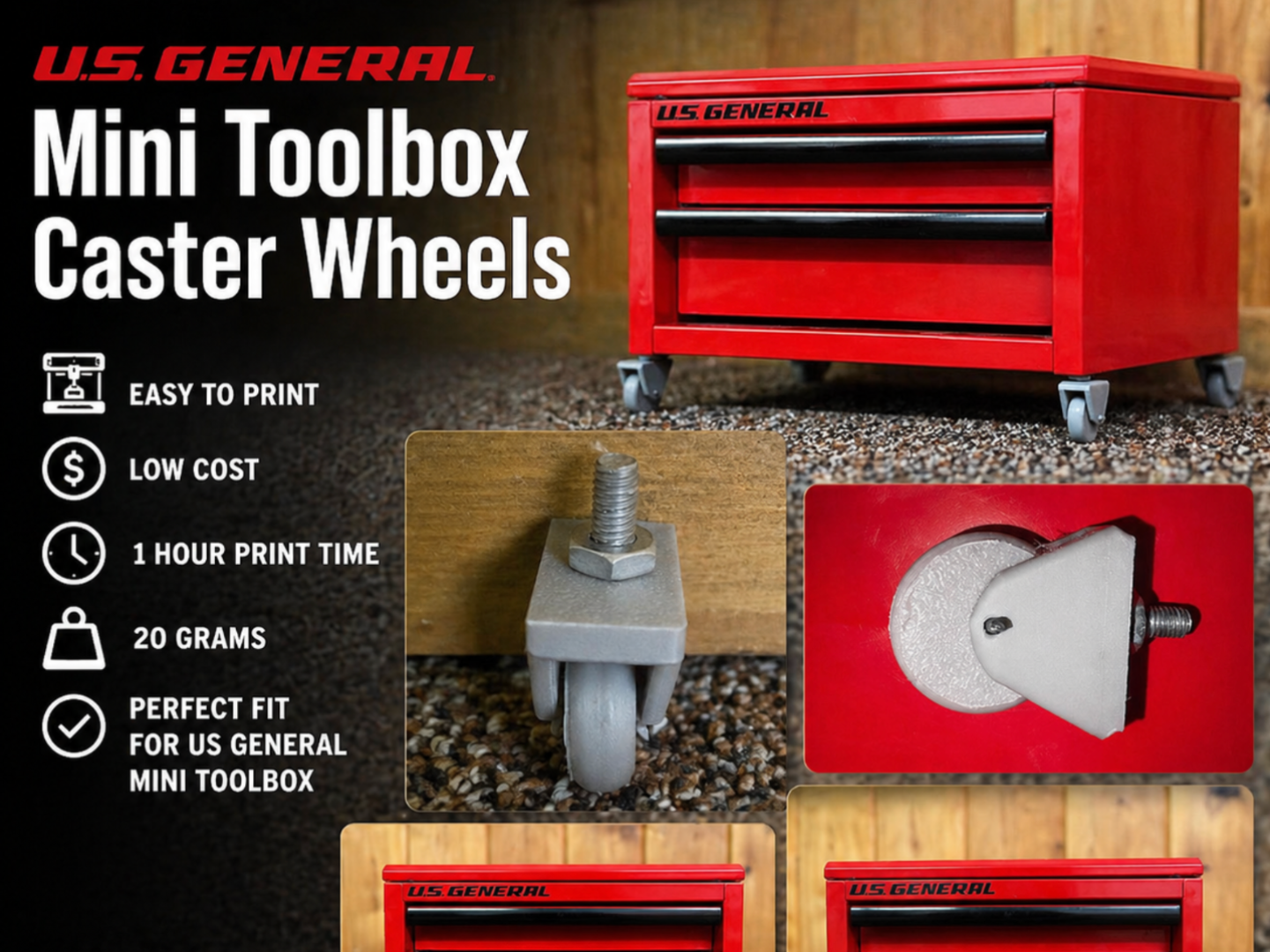 U.S General MIni ToolBox Casters