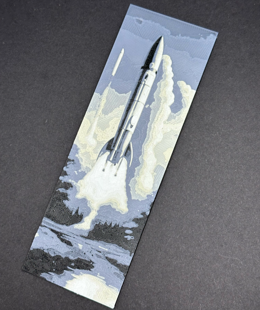 Hueforge Rocket Bookmark