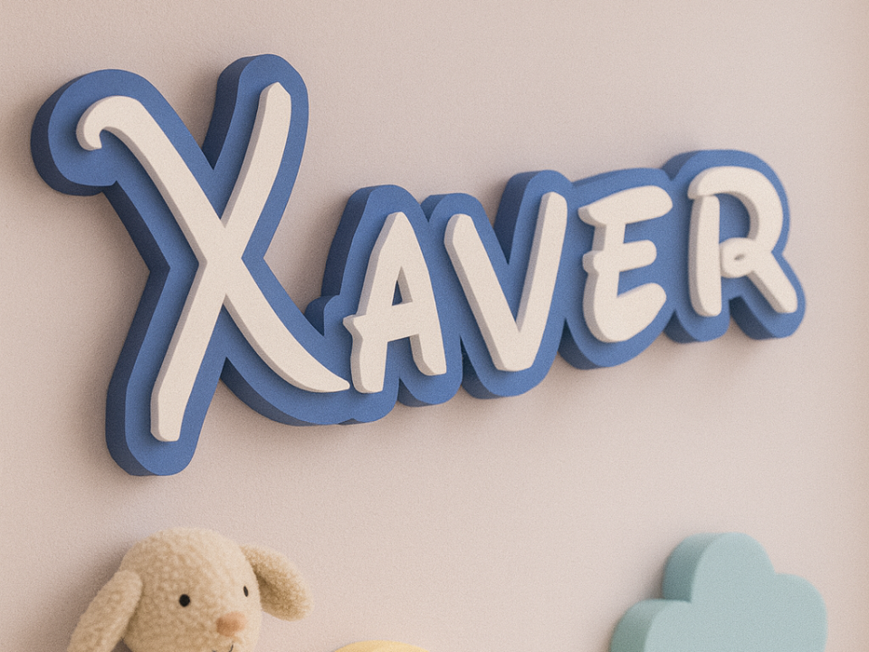 Namensschild Xaver - Kinderzimmer