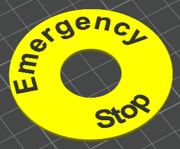 Emergency stop button label