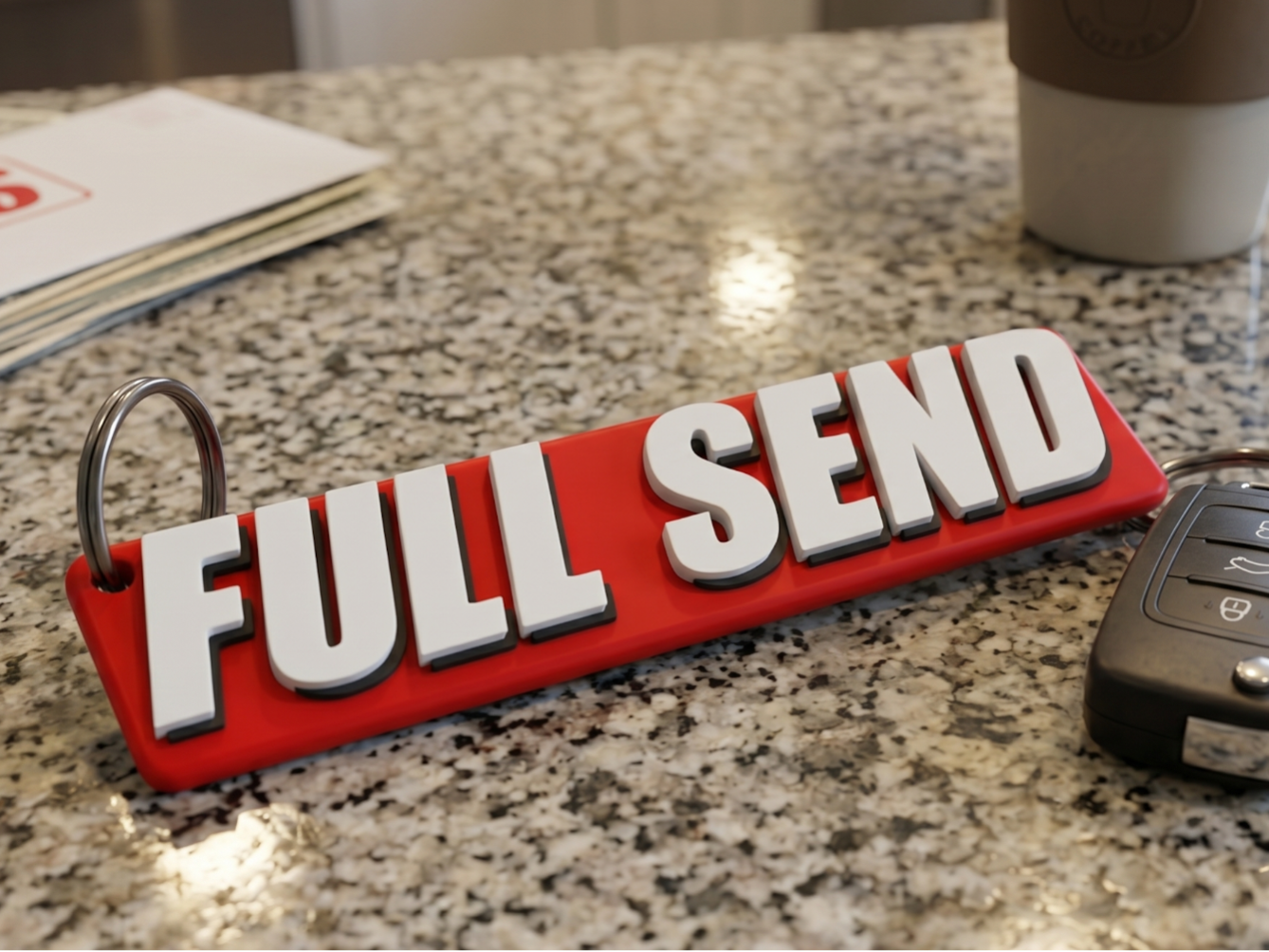 "FULL SEND" Keychain or Bag Tag