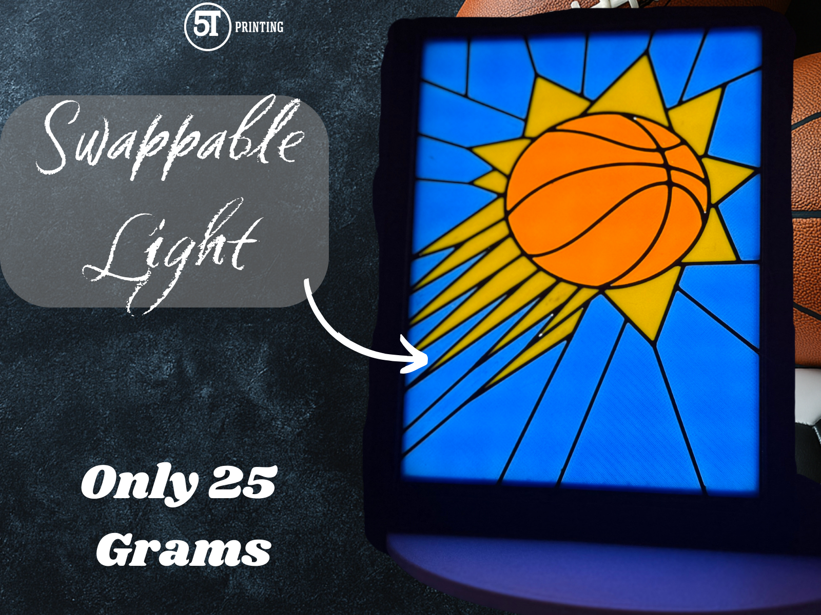 Phoenix Suns light (swappable glass)