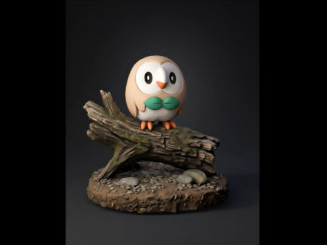 Rowlet tree stand figurine