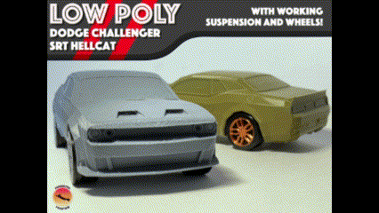Low-Poly Dodge Challenger Hellcat - Modular Cars