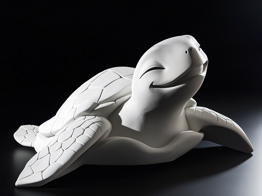 Smiling Sea Turtle Sculpture