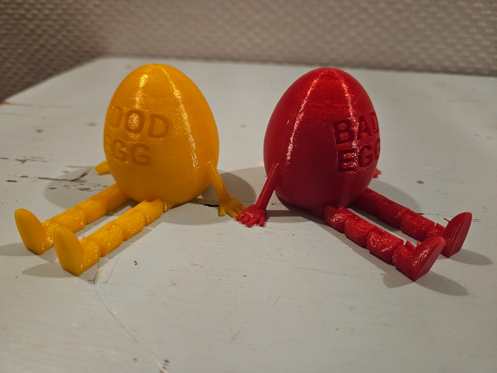 "Good Egg" and "Bad Egg" novelty designs
