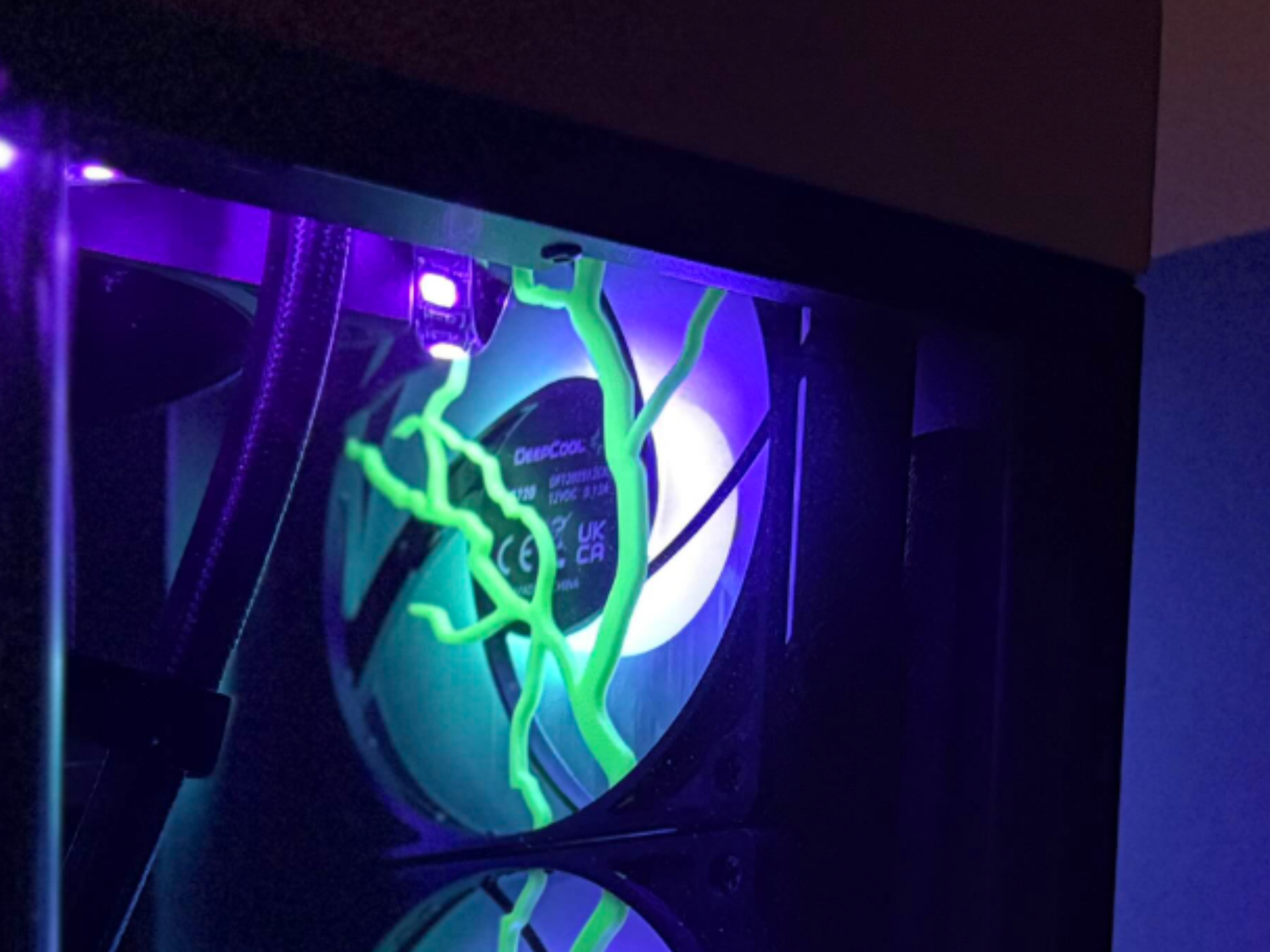 120MM Glow In the Dark Lightning Fan Cover
