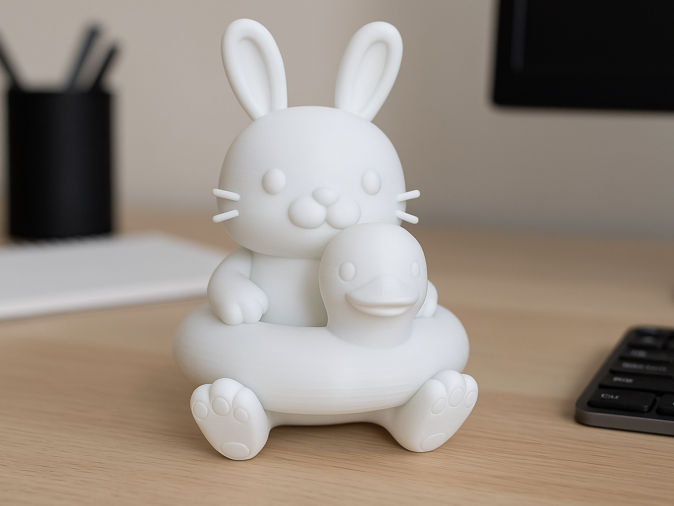 Printed Bunny with Duck Float