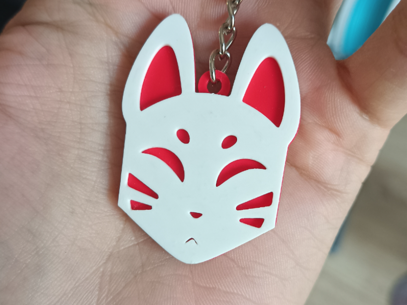 Kitsune mask keychain