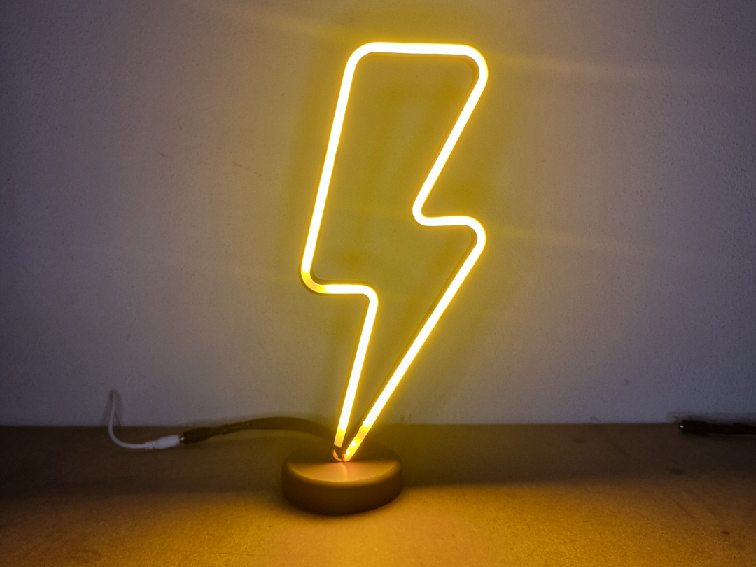 Lightning Neon Lamp – Wall or Desk Mount