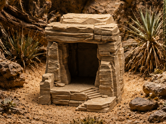 Ruined Sandstone Crypt -Terrarium & Aquarium Decor
