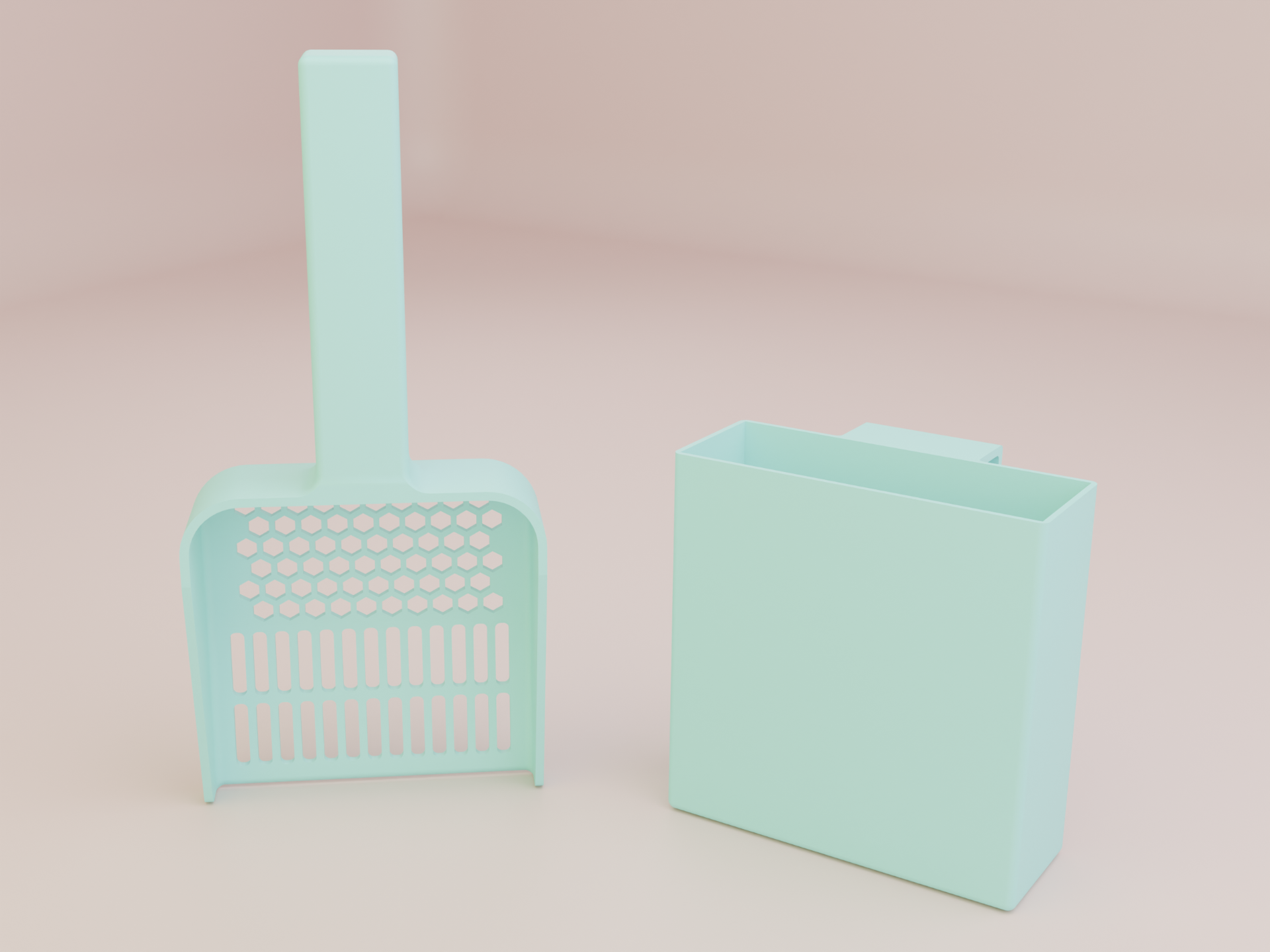 Cat litterbox scoop and holder