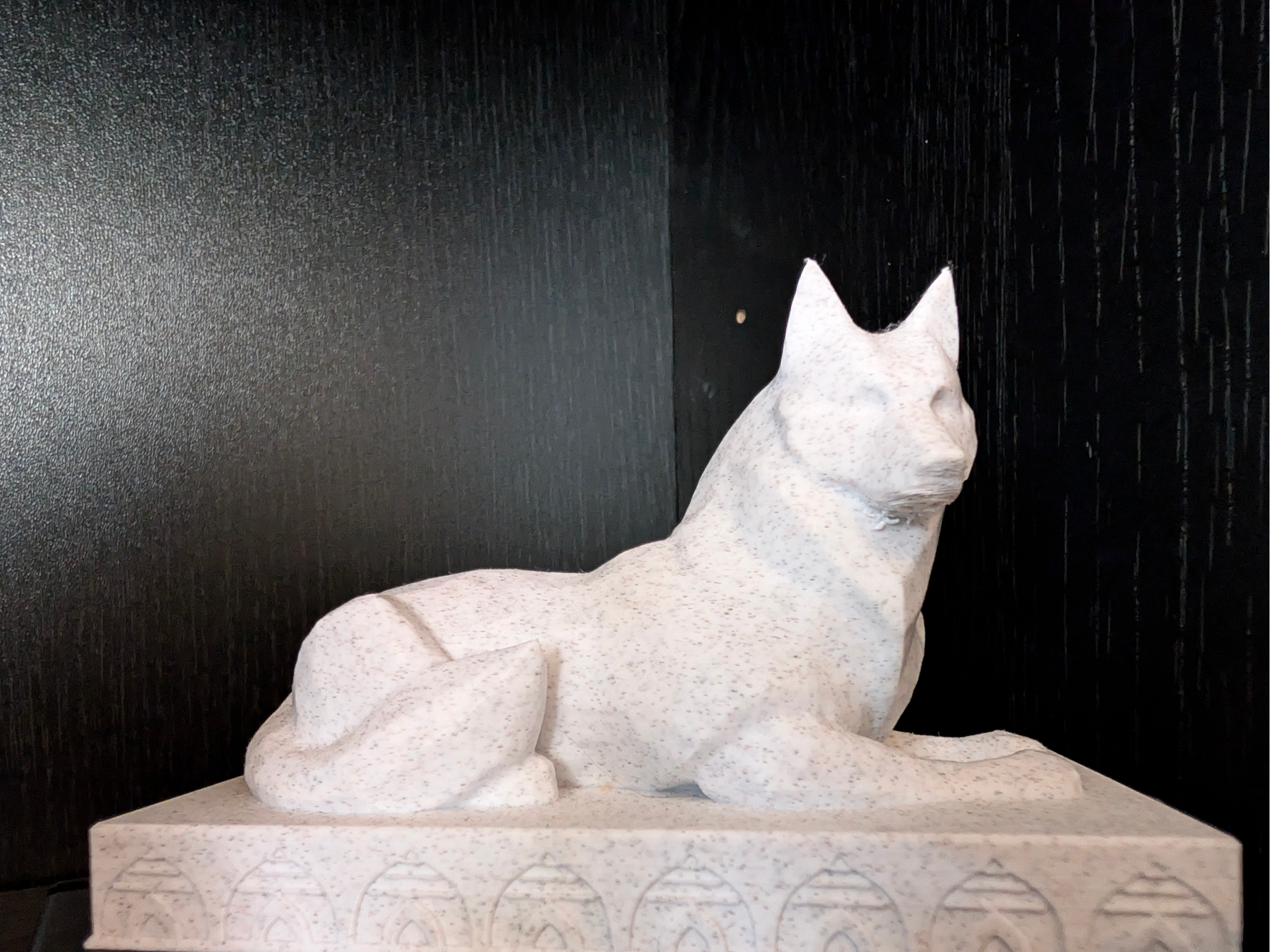 Laying Wolf Statue