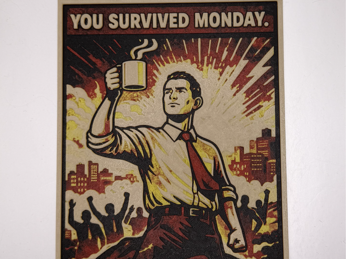 Survived Monday Workplace Sign