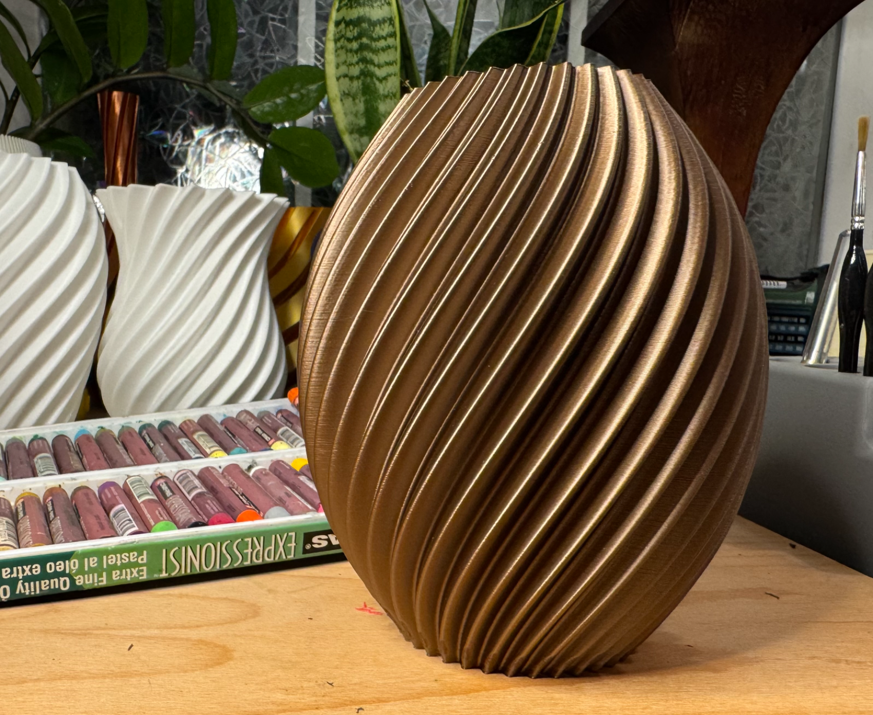 "Sweet Olive" Contemporary Spiral Vase