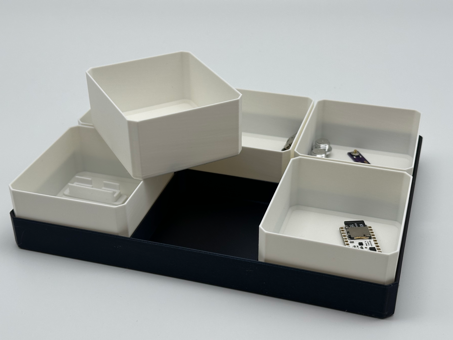 Stackable 6 Bin Small Parts Tray v3