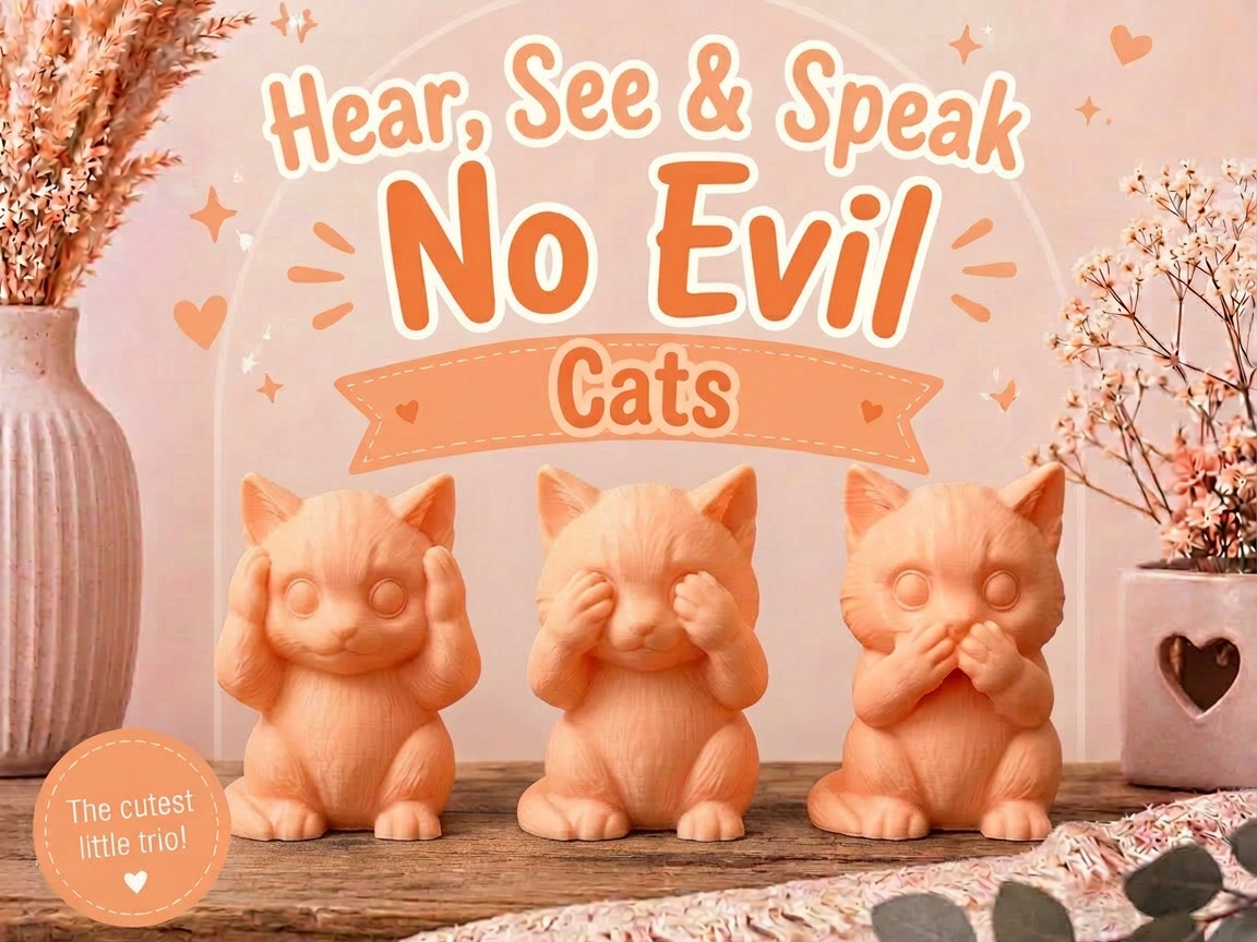 Hear, See & Speak No Evil Cats