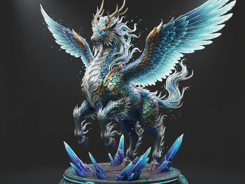 Winged Qilin – Celestial Guardian Figure