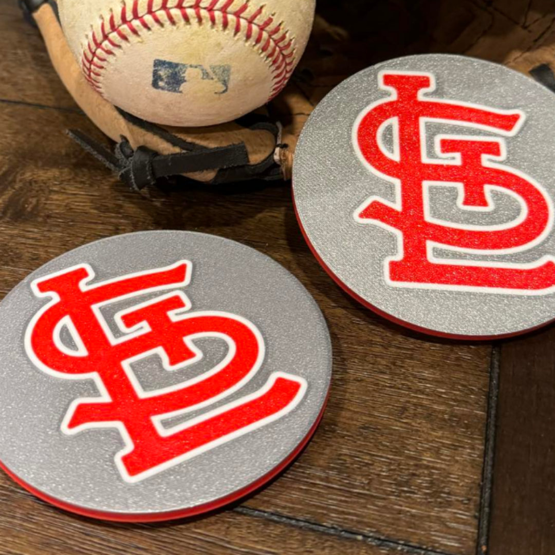 STL Cardinals Logo Drink Coaster - Fan Art