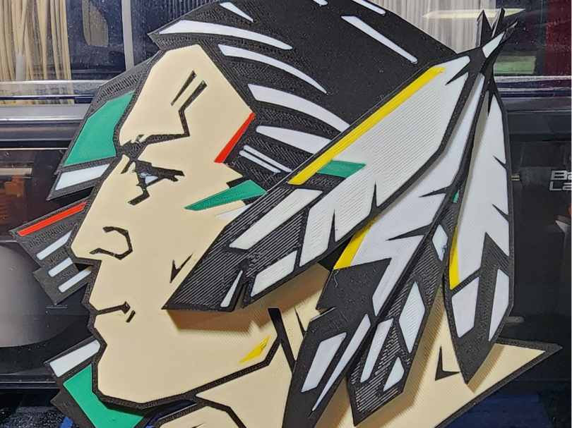 UND Fighting Sioux Raised Feathers Sign