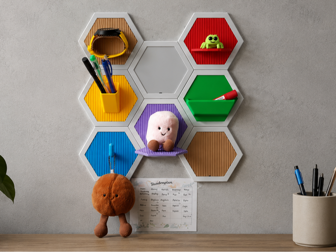 Modulares Hexagon-Wandregal - magnetisch