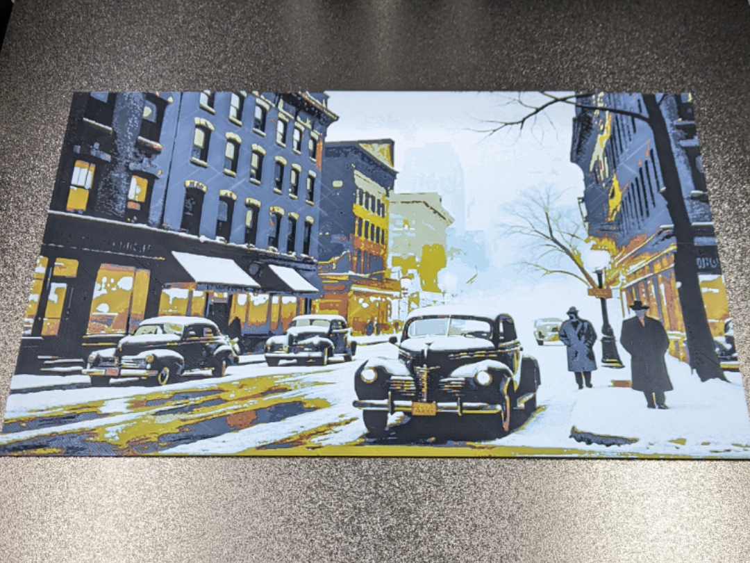 1940's City Street HueForge with frame