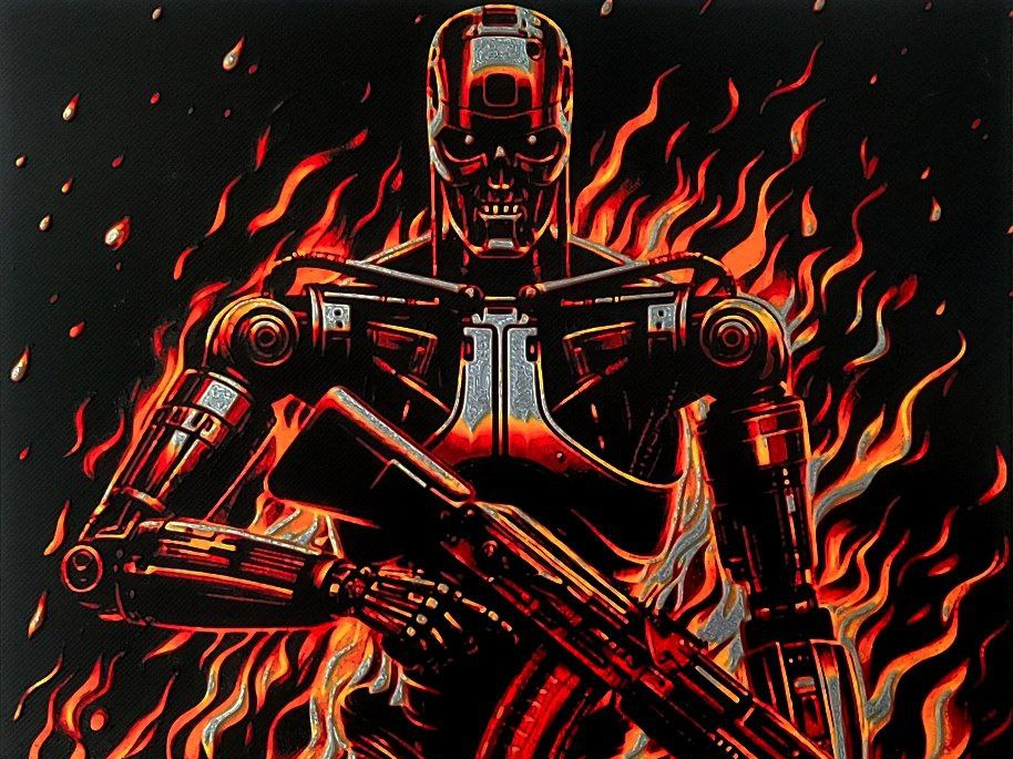 T-800 rising from the flames - HueForge