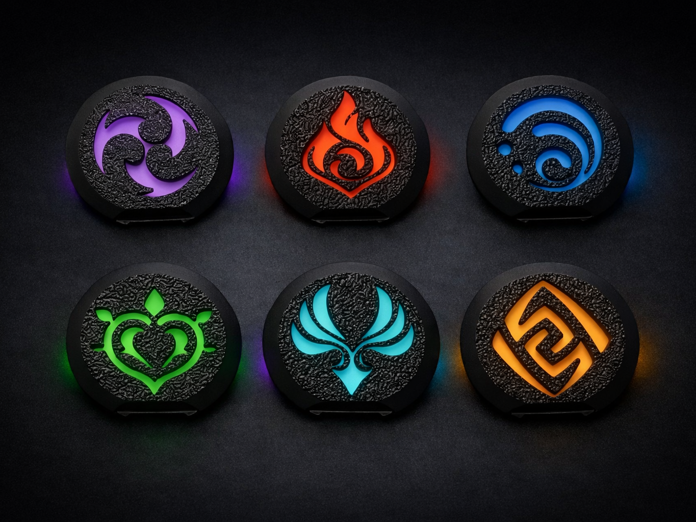 Asus ROG Chakram - Genshin Impact pucks 6 elements