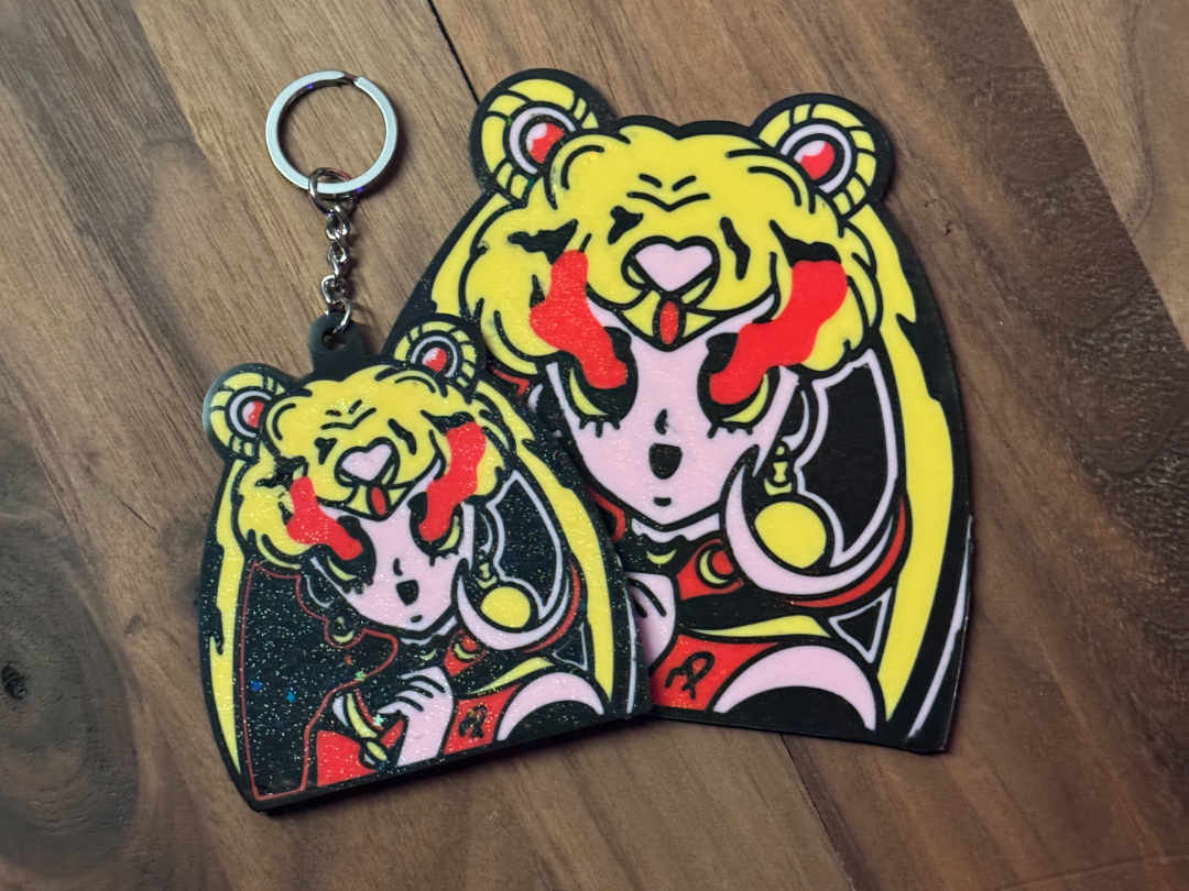 Sailor Moon OG Art & Key Chain ( Hand Drawn )