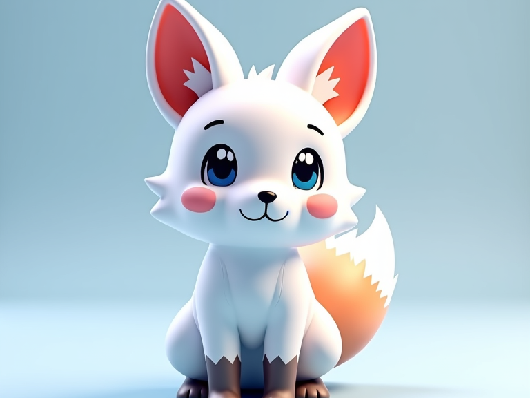 Cute baby artic fox