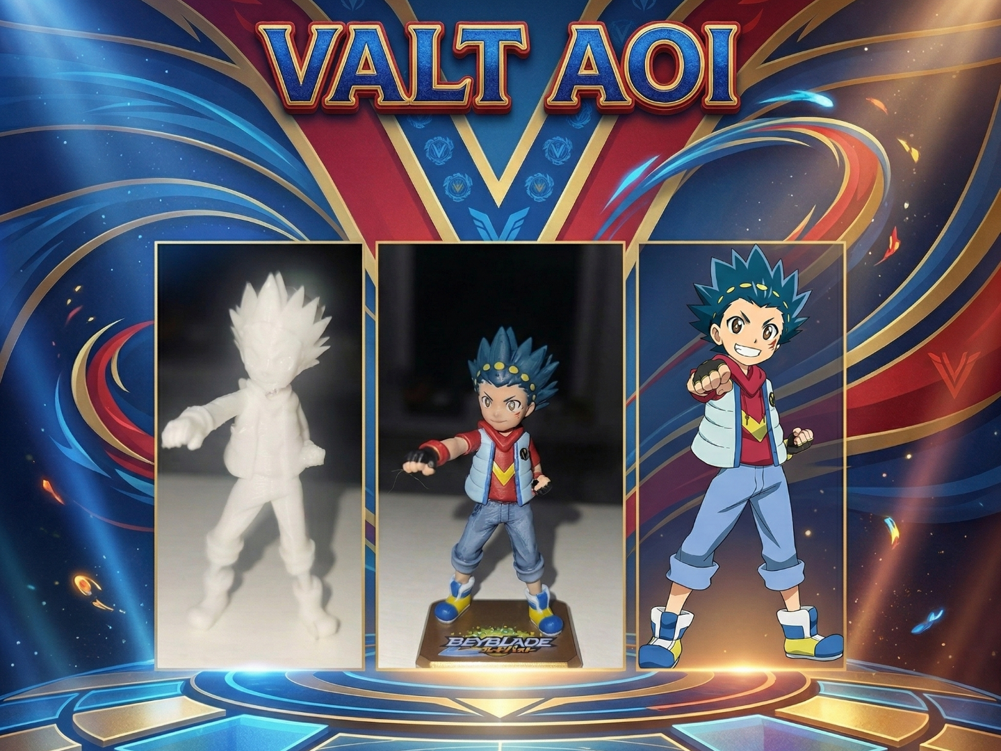 Aoi Volt Beyblade  3d fan model