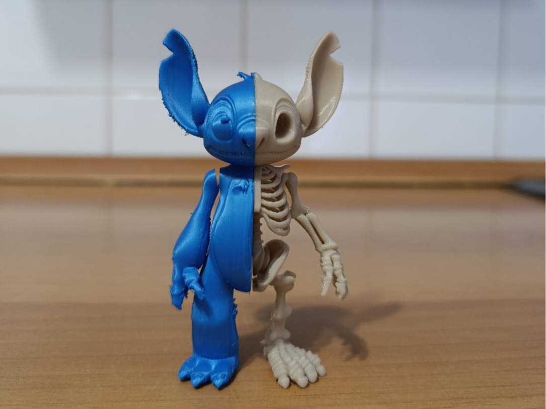 Stitch Half Skeleton - 3D printed Figure