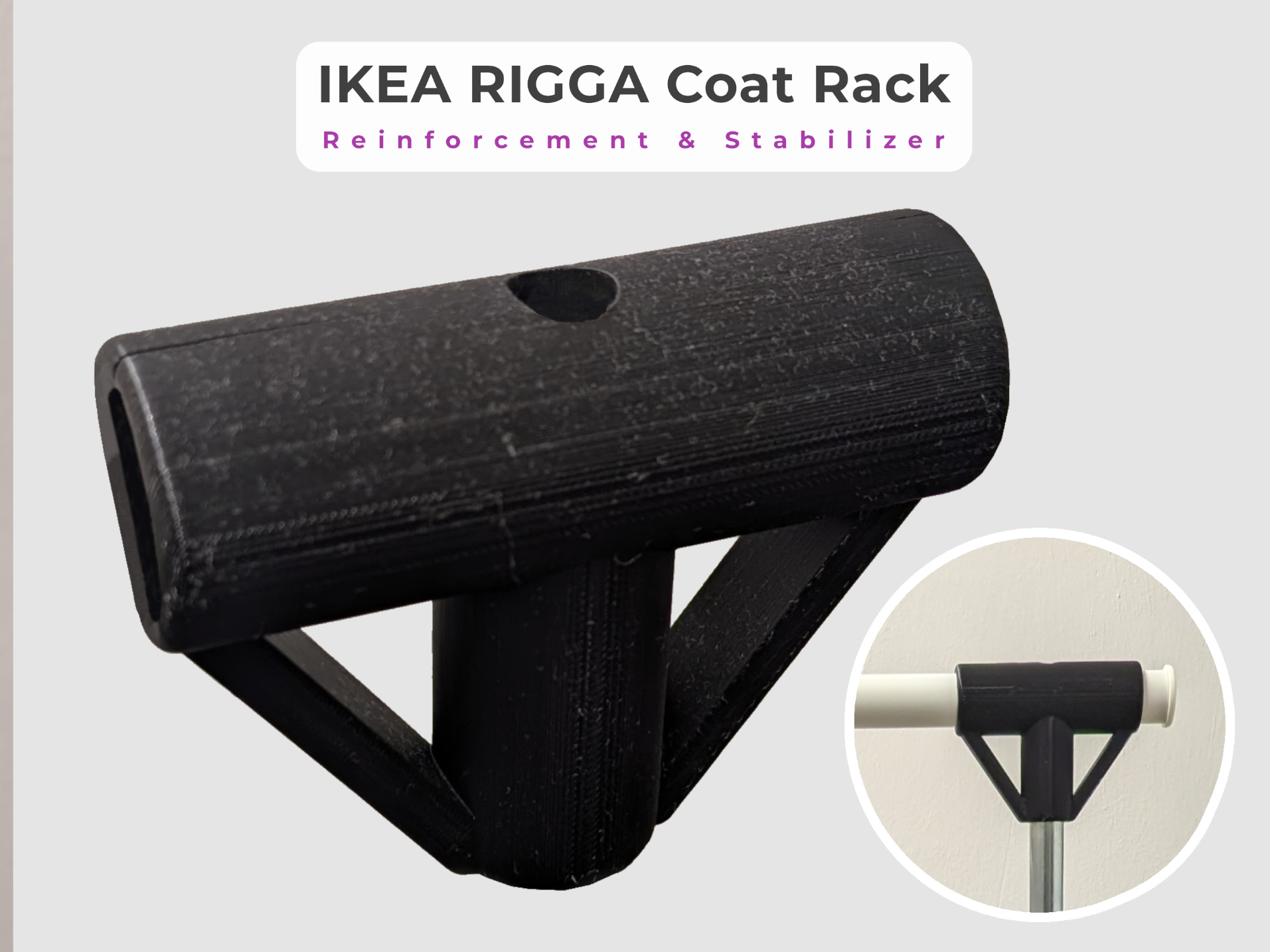 IKEA RIGGA Coat Rack - Reinforcement & Stabilizer